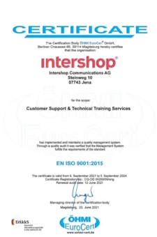 Intershop support certificate